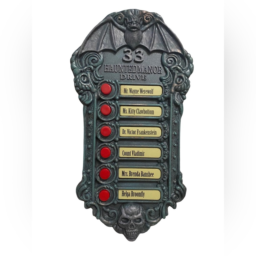 33 HAUNTED MANOR DRIVE Halloween Doorbell Animated Voice - Works!